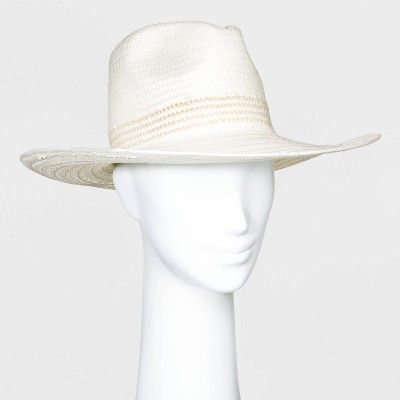Women's Straw Wide Brim Fedora Hats - Universal Thread™ White One Size | Target
