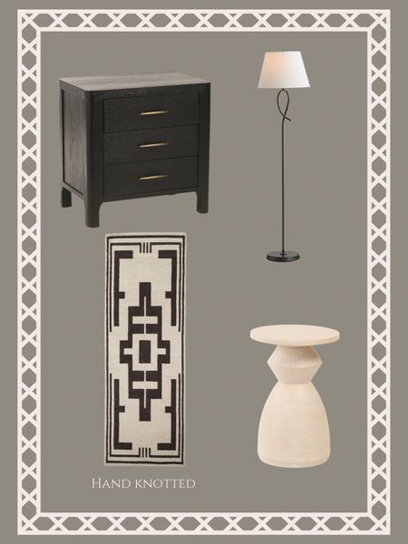 Accent table, floor lamp, rug runner hand knotted dresser nightstand, tj maxx 

#LTKHome
