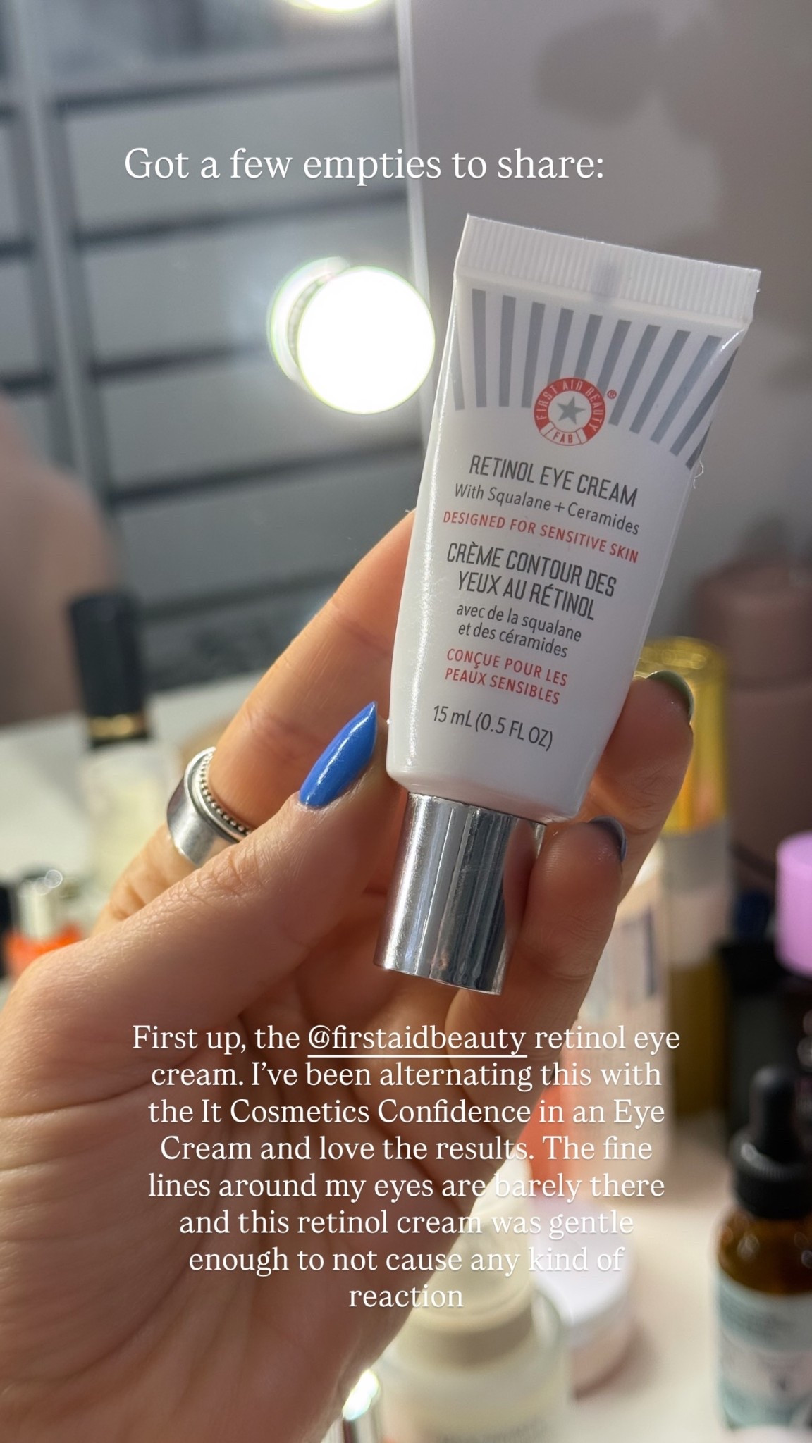 Got a few empties to share:
 First up, the @firstaidbeauty retinol eye cream. I’ve been alternating this with the It Cosmetics Confidence in an Eye Cream and love the results. The fine lines around my eyes are barely there and this retinol cream was gentle enough to not cause any kind of reaction

#LTKselfcare #LTKmorningroutine #LTKBeauty