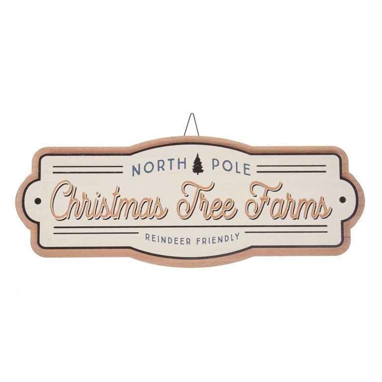 Holiday Time Christmas Tree Farms Hanging Sign Decoration, 21.75" | Walmart (US)