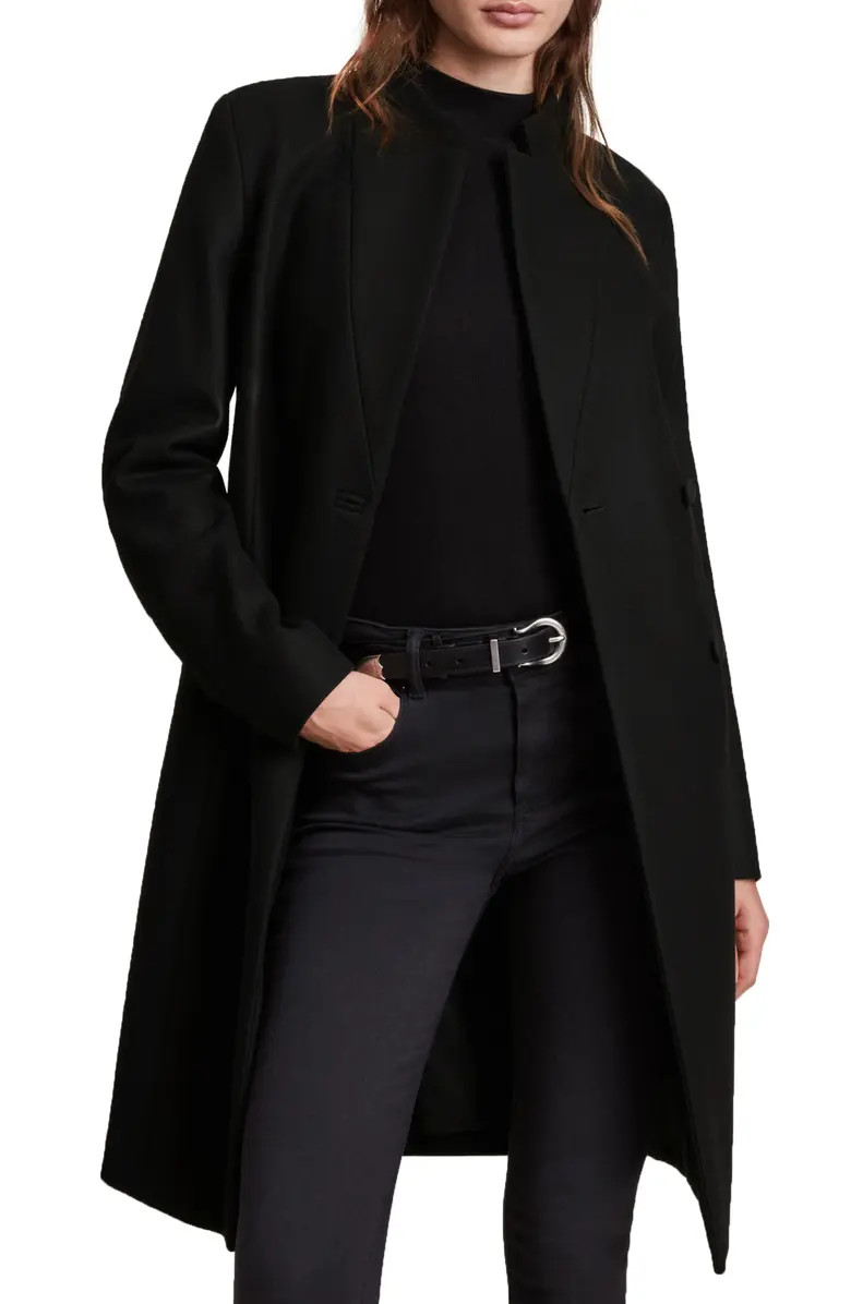 AllSaints Sidney Wool Blend Coat | Nordstrom | Nordstrom