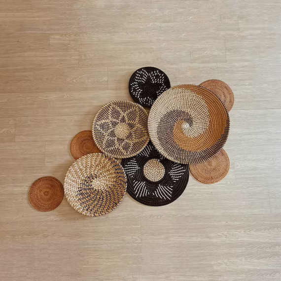 Set of 9 Basket Wall Decor Boho Wall Decor Boho Wall Art | Etsy | Etsy (US)
