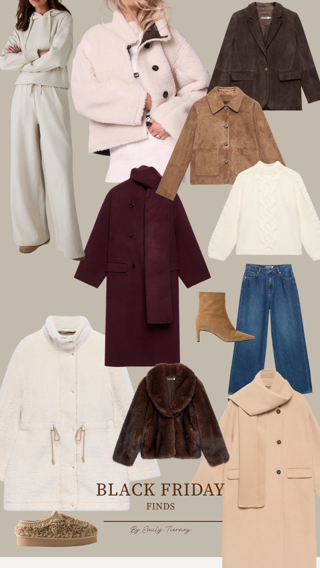 Winter coat, scarf coat, cable knit, borg fleece, suede jacket, fur coat 

#LTKautumn #LTKuk #LTKCyberWeek