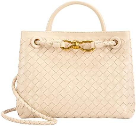 Woven Tote Bag for Women Leather Shoulder Handbag Designer Top Handle Purses | Amazon (US)