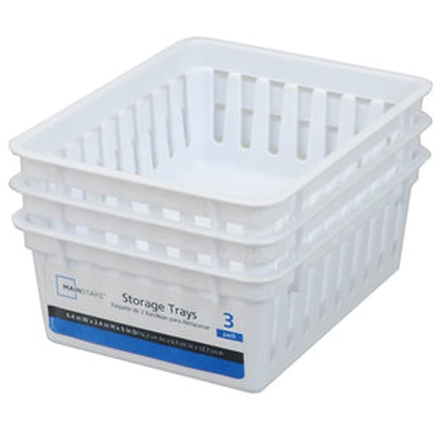 Basic Square Mini Bin Storage Trays - White - 3pk by Mainstay | Amazon (US)