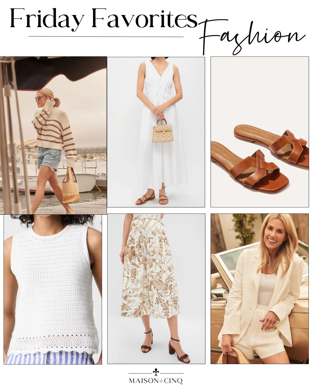 Love all the fun finds for Friday Favorites this week, like our faves from the McGee x Tuckernuck collab, versatile camel slides, the cutest knit tank under $50, and more!

Spring fashion, summer fashion, summer outfit, vacation outfit, spring outfit, white dress, spring dress, summer dress, linen blazer, floral skirt, spring sweater, sandals 

#LTKOver40 #LTKSeasonal #LTKFindsUnder50