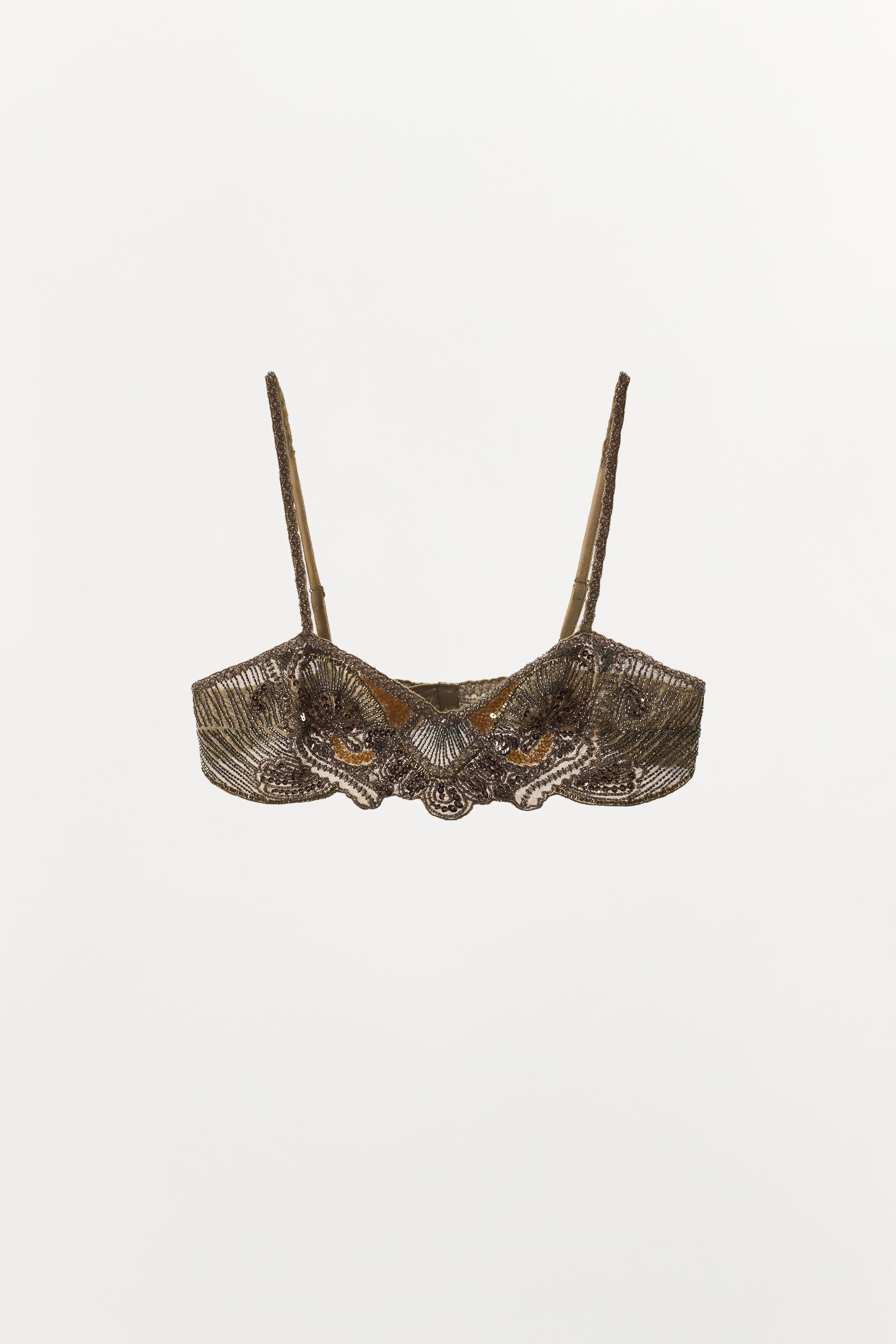 LIMITED EDITION BEADED EMBROIDERED BRA | Zara UK