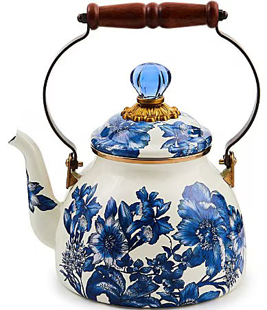 MacKenzie-Childs English Garden Enamel Tea Kettle 2-Qt. - Royal English | Dillard's