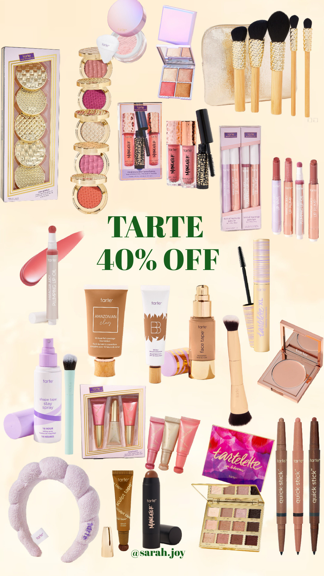 Tarte Cyber Monday sale!! 40% off sitewide and FREE SHIPPING with code CYBER.

Sarah Joy, beauty deals, makeup, cyber week 

 #LTKCyberWeek #LTKGiftGuide #LTKHoliday