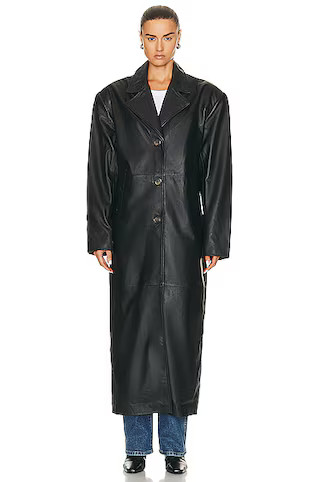 The Long Leather Coat | FWRD 