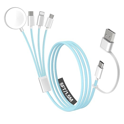 Travel Essentials, 4 in 2 Multi Charging Cable for Apple Watch Charger/iPhone Charger,USB C Cable... | Amazon (US)