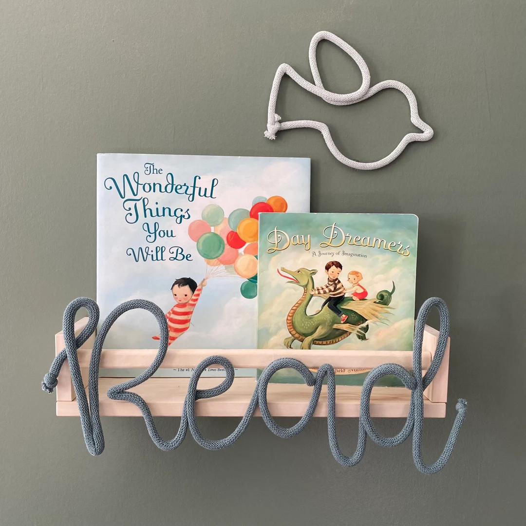 Read Knitted Wire Word Sign, reading nook art, Playroom Sign, reading wall art, knitted wire word... | Etsy (US)