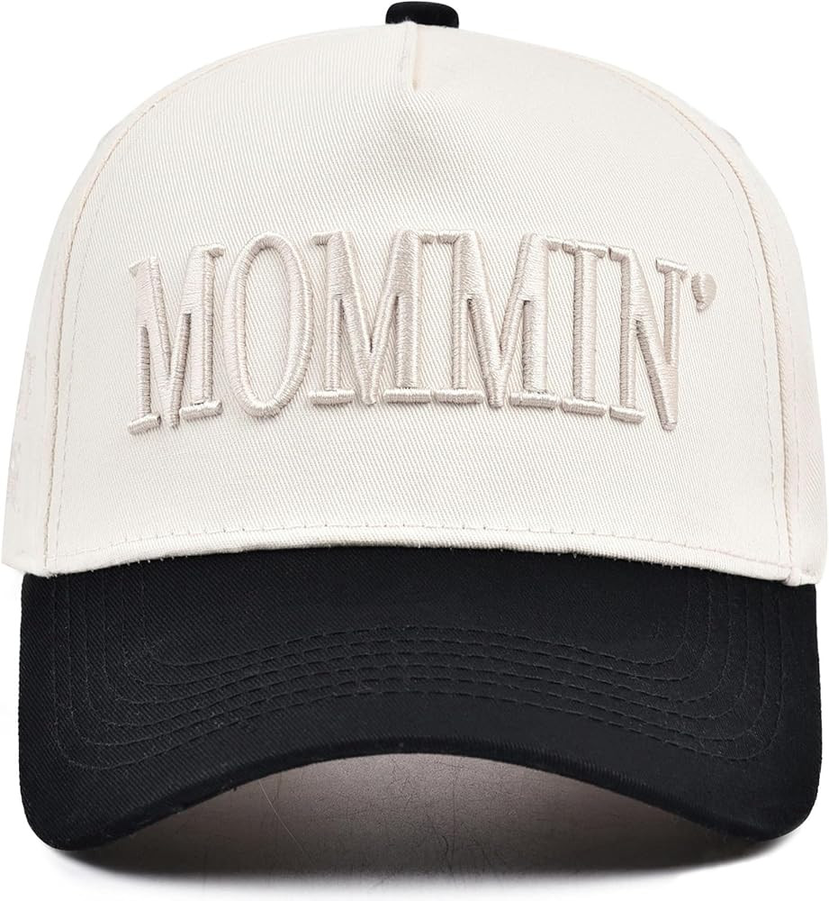 Women\u2019s Mommin Trucker Hat \u2013 Vintage Two-Tone Ponytail Baseball Cap, Embroidered Adjust... | Amazon (US)