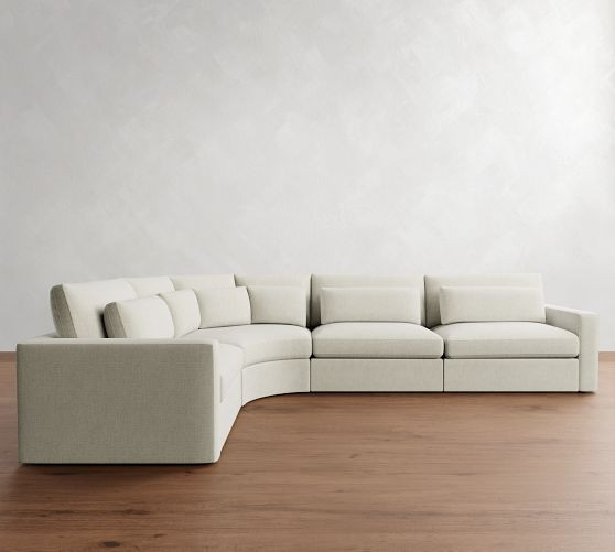 Westwood Square Arm Deep Seat 4-Piece Curved Wedge Sectional (151") | Pottery Barn (US)
