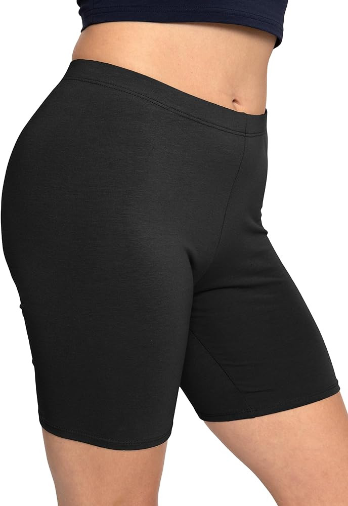 STRETCH IS COMFORT Biker Shorts for Women | Women's Athletic Workout Shorts | Cotton | Small - 5X | Amazon (US)