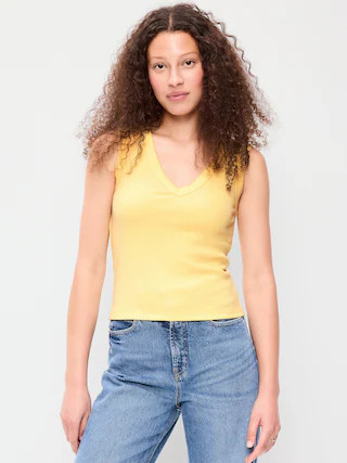 Snug Crop V-Neck Tank Top | Old Navy (US)