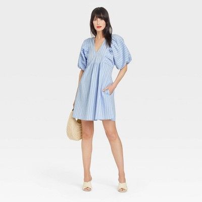 Women's Puff Short Sleeve Dress - A New Day™ | Target