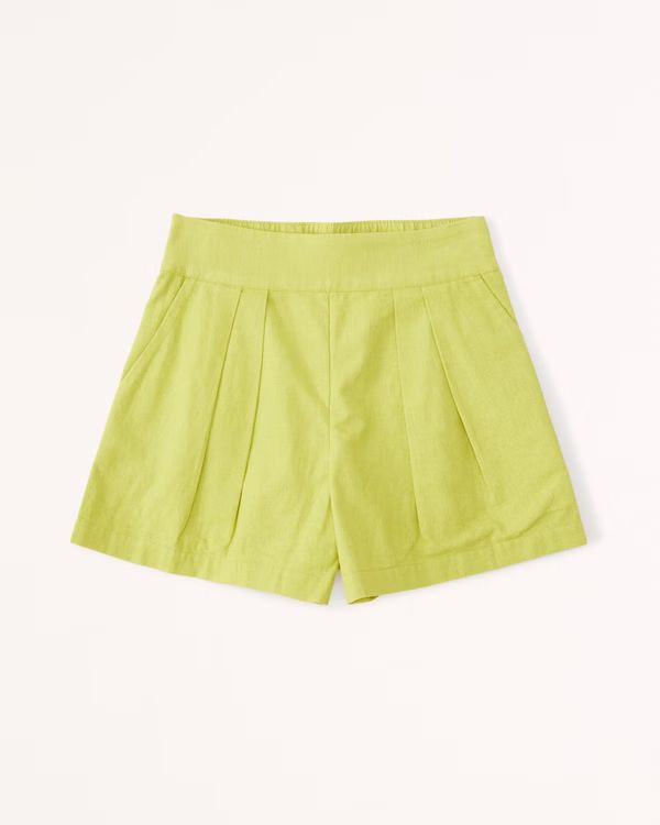 Ultra High Rise Linen-Blend Pull-On Short | Abercrombie & Fitch (US)