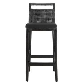 Safavieh Darin 27.75 in. Black Cushioned Bar Stool-SEA4015A - The Home Depot | The Home Depot