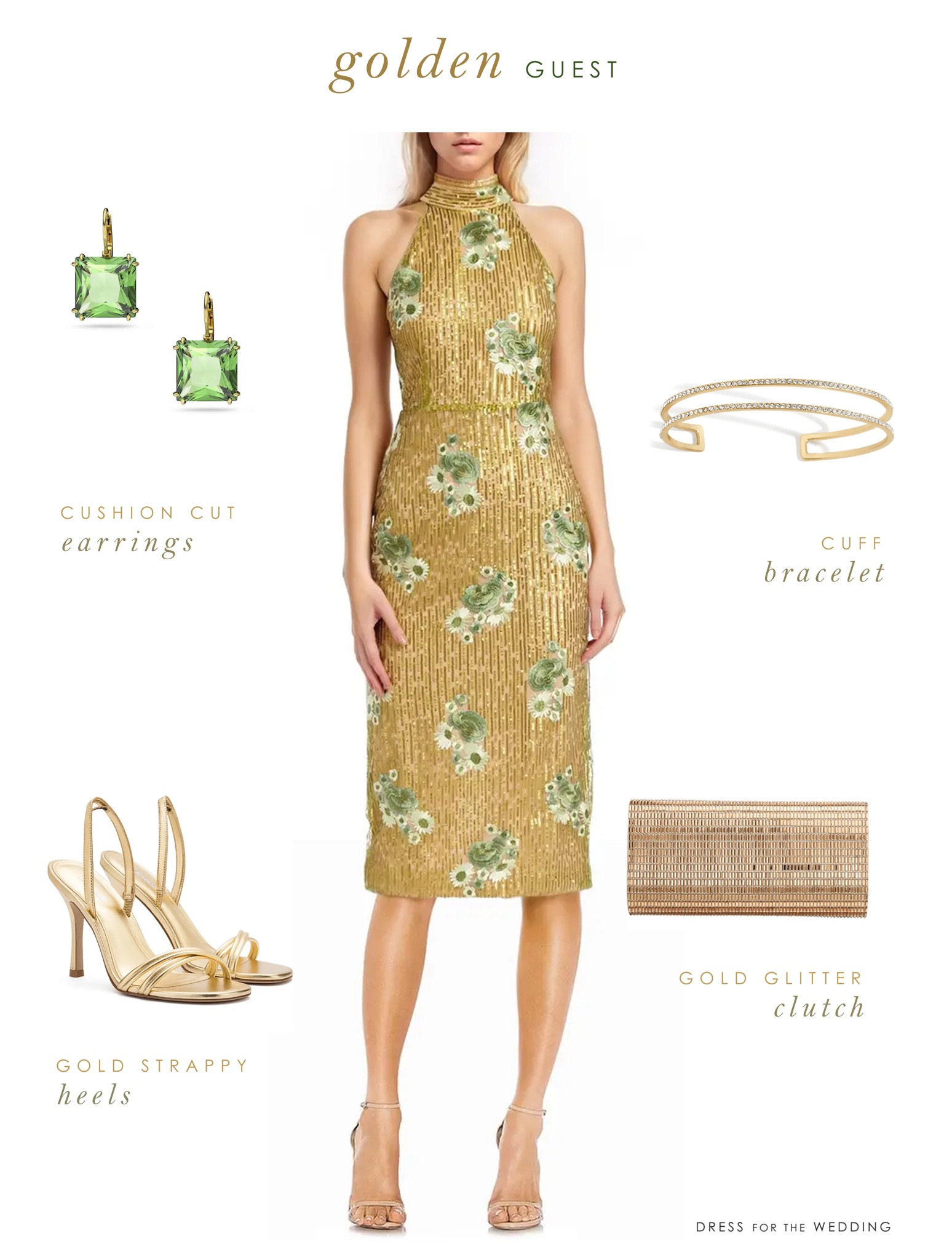 Wedding guest 
Spring outfit 
Gold dress for a wedding guest
Spring wedding guest dress
Wedding guest dress
Wedding guest outfit 
Gold cocktail dress 
Badgley Mischka dress 
Midi dress
Floral dress 
Gold strappy heels 
Green earrings 
Gold cuff
Gold clutch 
Nordstrom dress
Follow Dress for the Wedding on LTK for more wedding guest dresses, bridesmaid dresses, wedding dresses, and mother of the bride dresses. 


#LTKSeasonal #LTKwedding #LTKparties