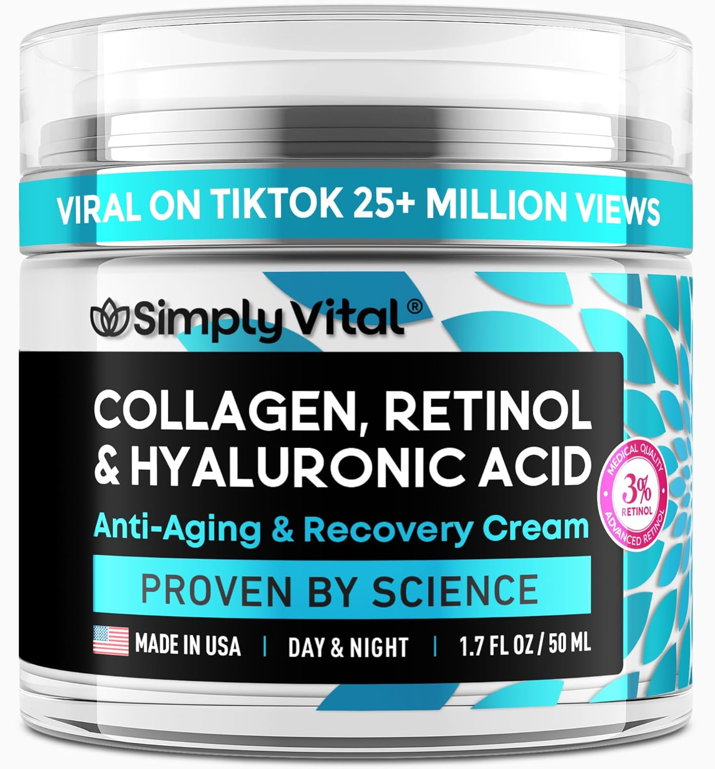 SimplyVital Face Moisturizer Collagen Cream - Anti Aging Neck and Décolleté - Made in USA Day &... | Amazon (US)