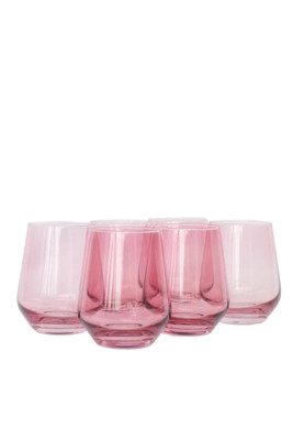 Estelle Colored Glass Stemless Wine Glass Set | Anthropologie (US)