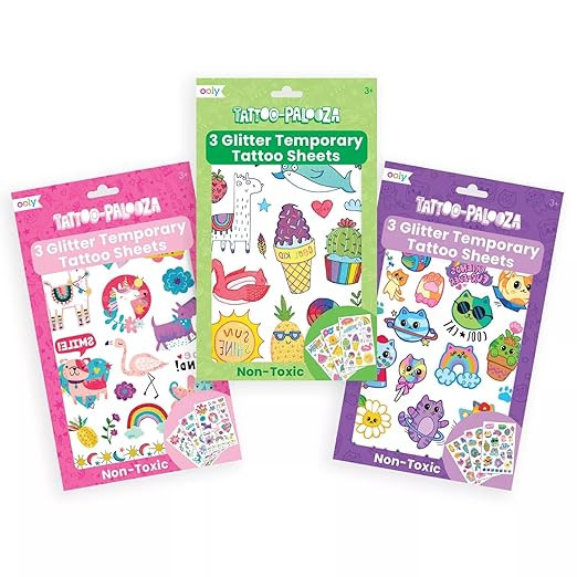 Ooly 150 Glitter Temporary Tattoos For Kids, Safe & Non-Toxic Kids Temporary Tattoo, Kids Party F... | Amazon (US)