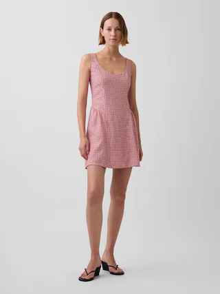 Linen-Blend Drop-Waist Mini Dress | Gap (US)