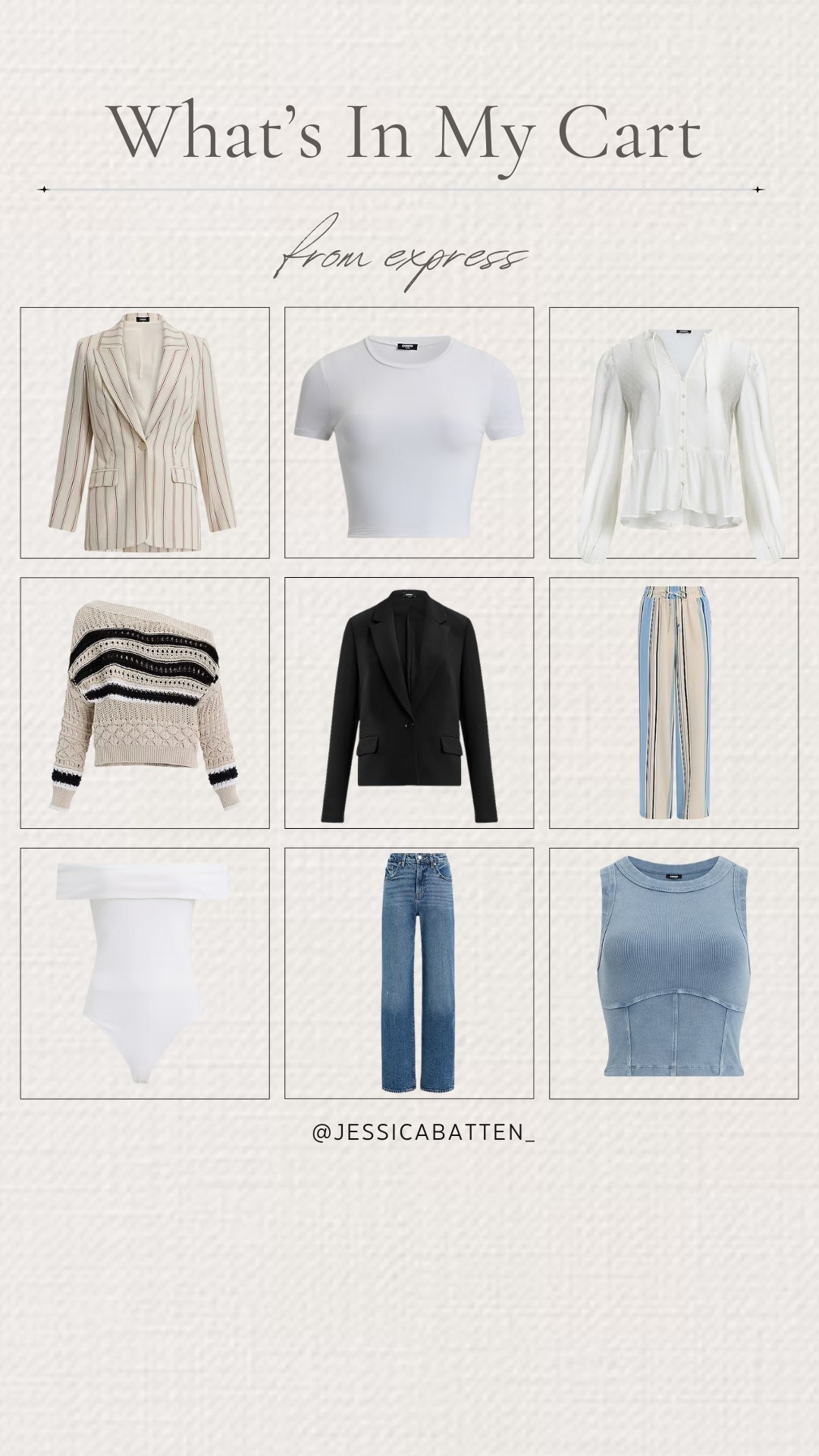 What’s in my cart from express ✨

#LTKStyleTip #LTKWorkwear #LTKSpringSale