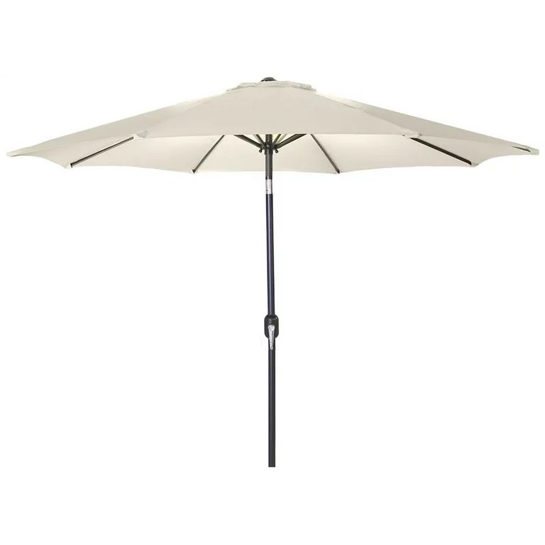 Jordan Manufacturing 9' Natural Solid Outdoor Patio Umbrella with Push Button Tilt and Crank Open... | Walmart (US)