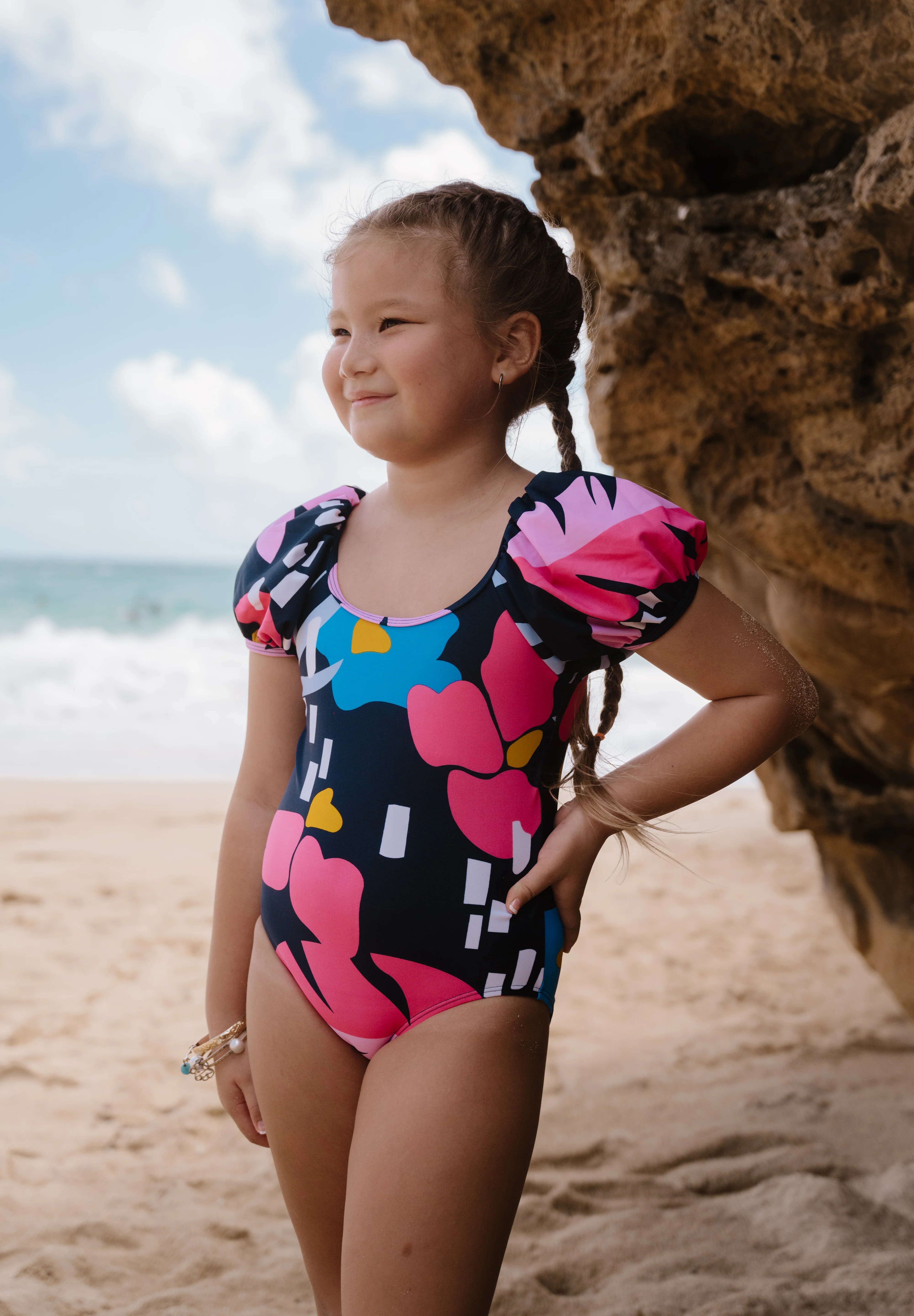 Mini Pura Vida One Piece | Blue Floral | Coral Reef Swim