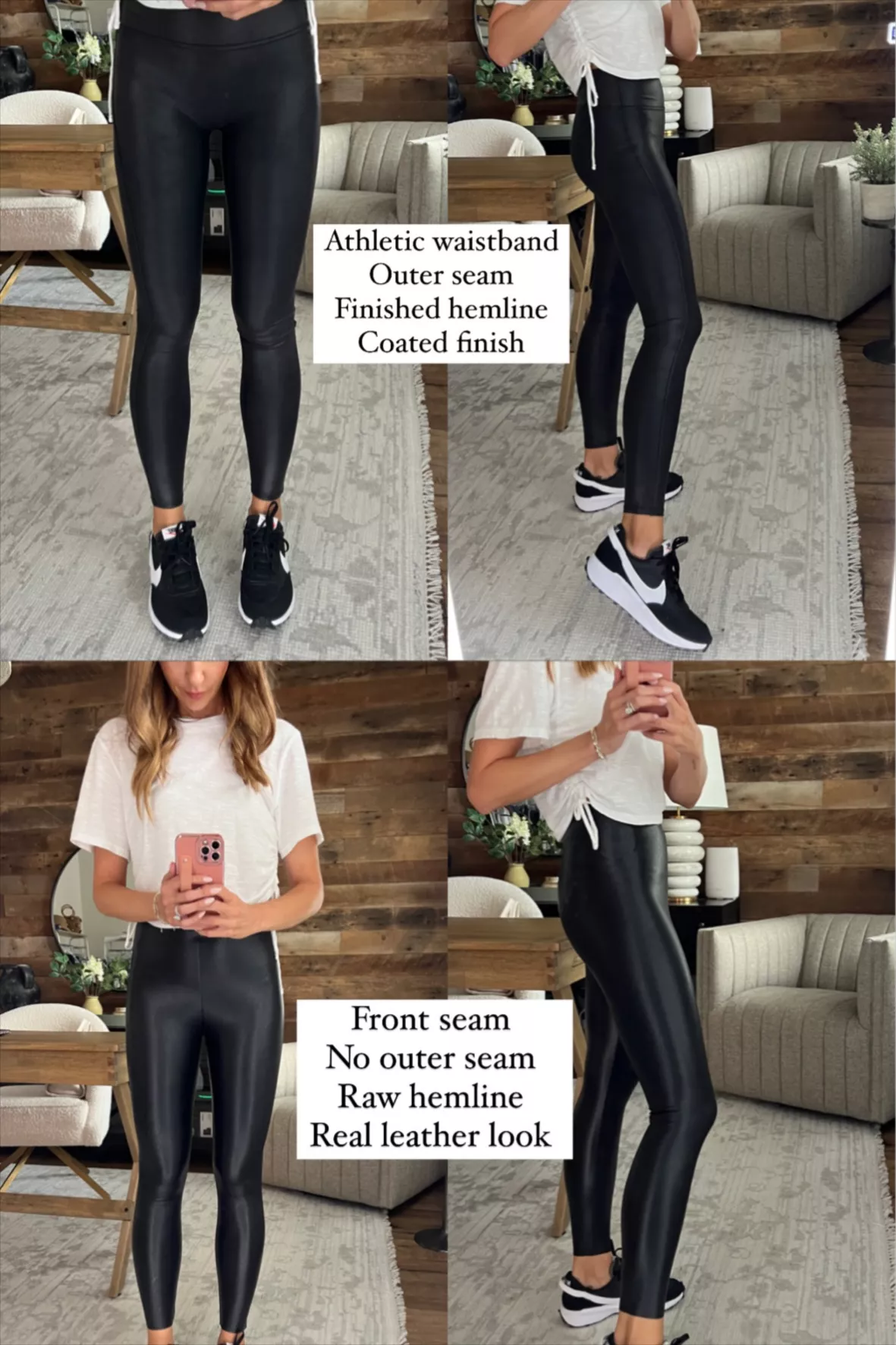 Faux Real Leather Leggings