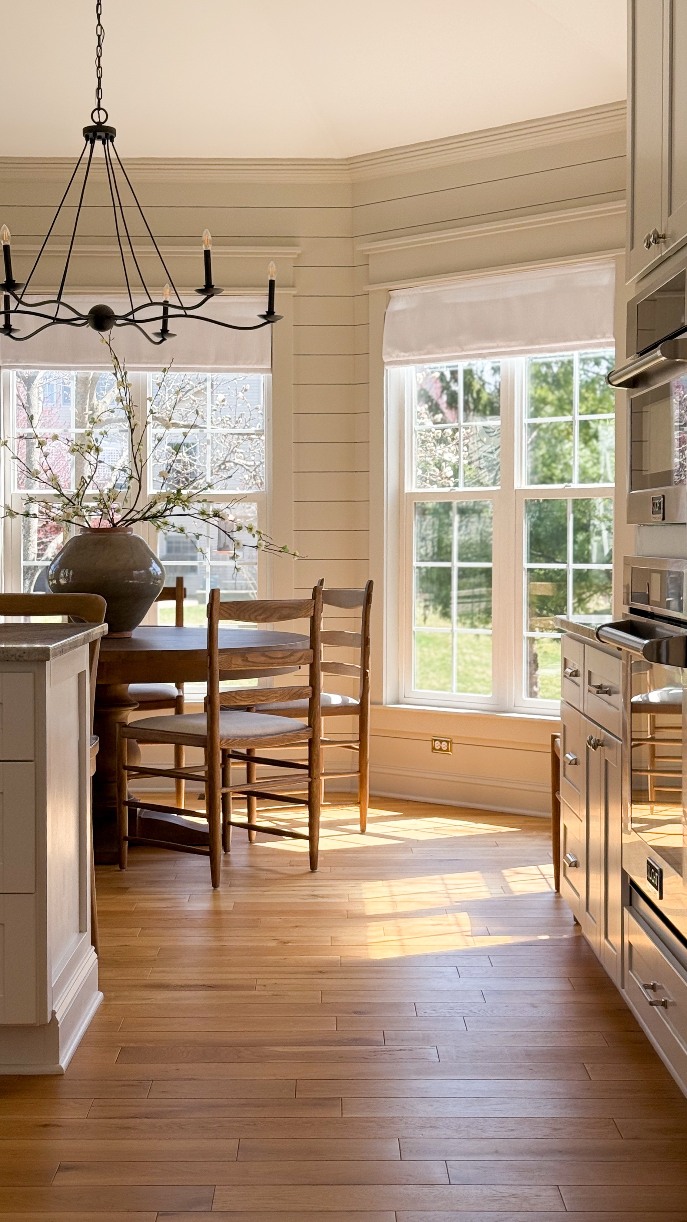 Kitchen, kitchen nook, dining nook, dining chairs, round table, Hati Home, Lulu and Georgia, Pottery Barn, custom kitchen, cottage kitchen, Revere Pewter, Restoration Hardware

#LTKHome #LTKFamily
