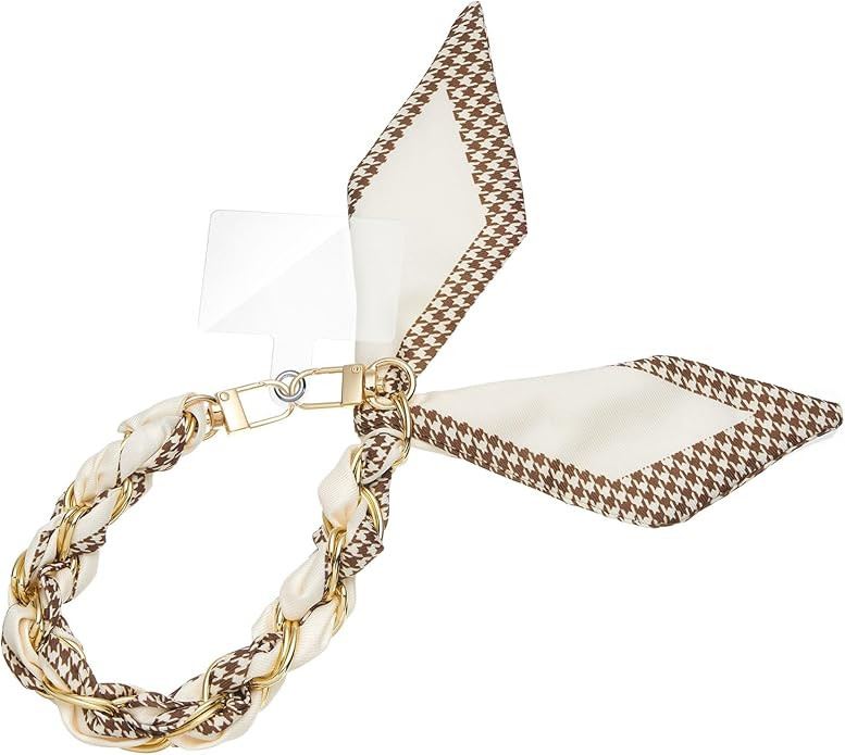 ZOOEASS Phone Wrist Lanyard Gold Metal Scarf Phone Charm Strap with Tether Tab Women Phone Chain ... | Amazon (US)