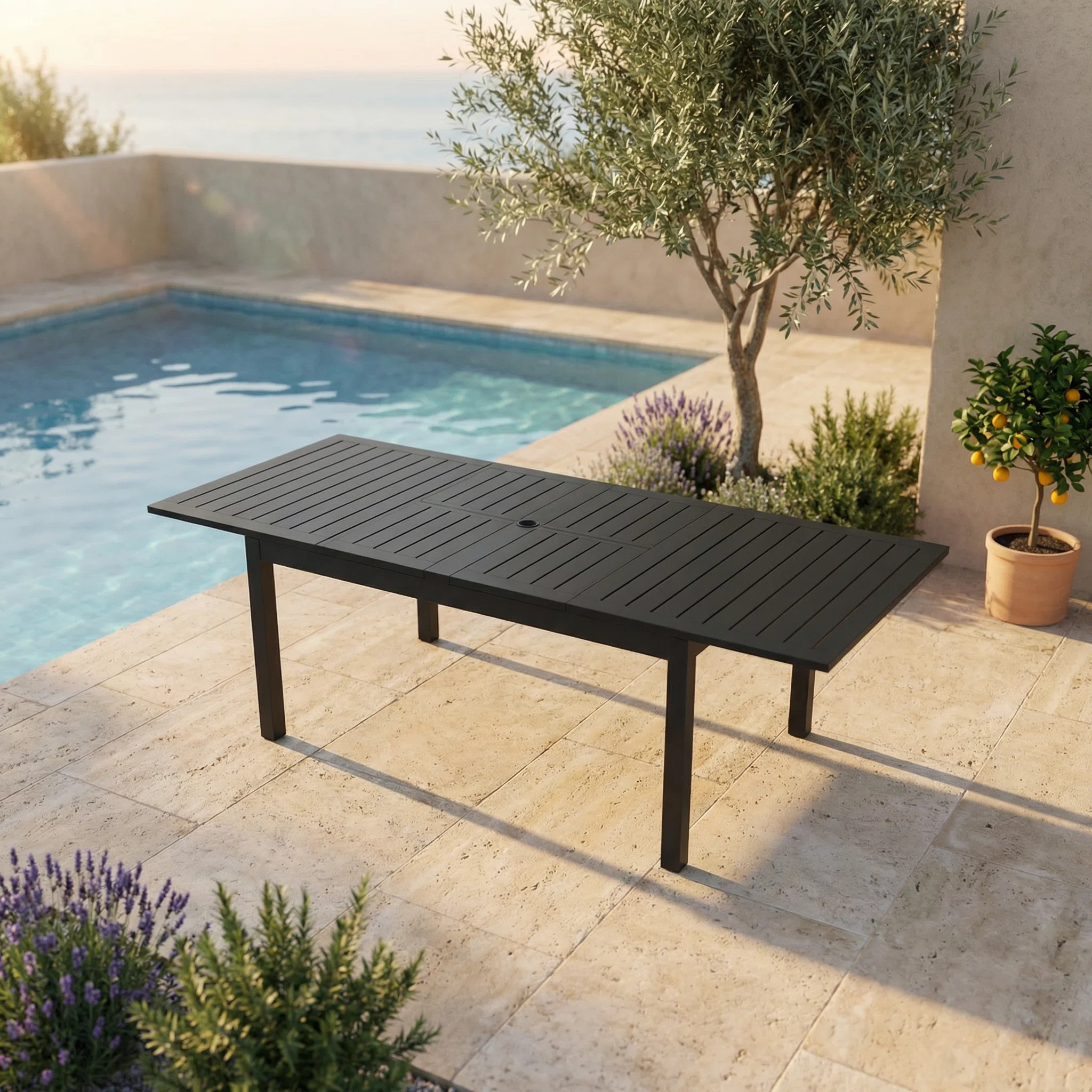 Dwyer Aluminum Expandable Rectangular Outdoor Dining Table | Joss & Main