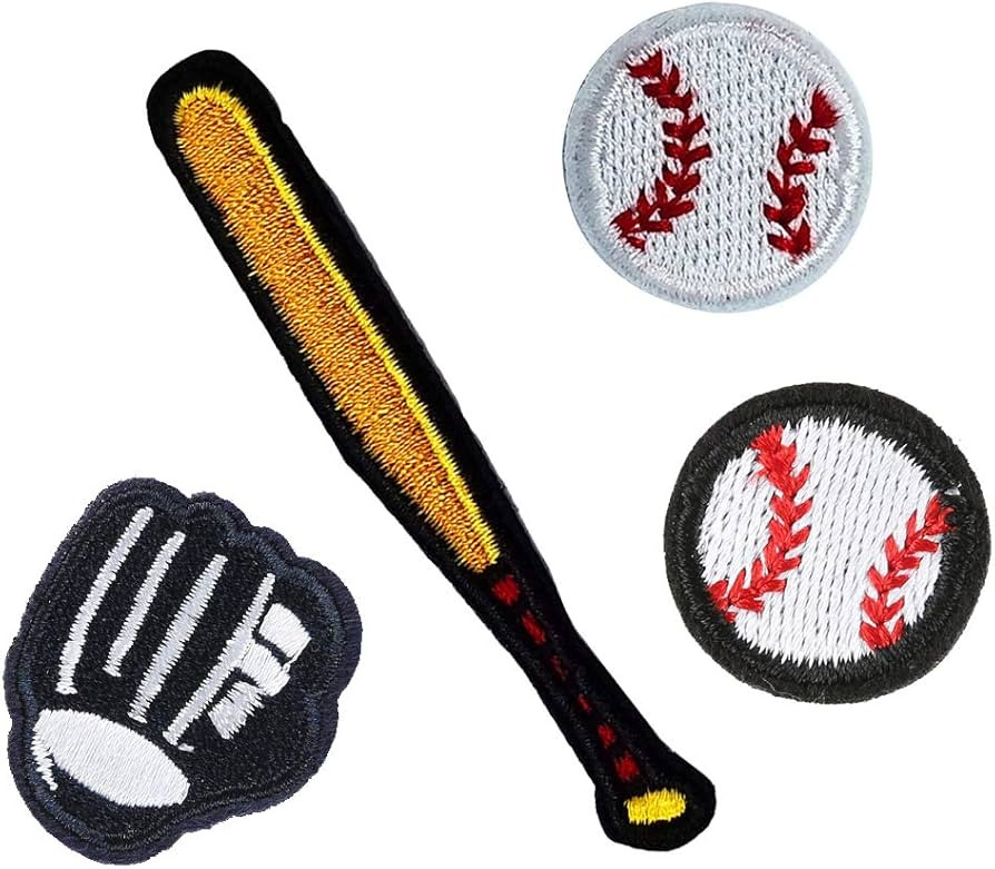 Baseball Embroidered Patch for Clothing Iron on Sew Applique Fabric Patch Clothes Badge Garment D... | Amazon (US)