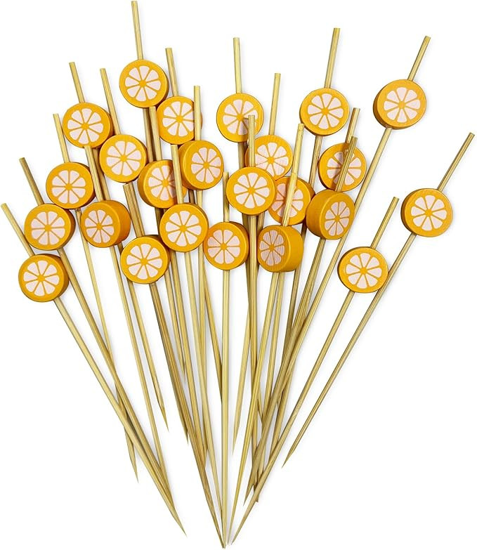 100 PCS Bamboo Cocktail Picks, 4.7 inch Long Bamboo Skewers, Toothpicks for Appetizers, Cocktail ... | Amazon (US)
