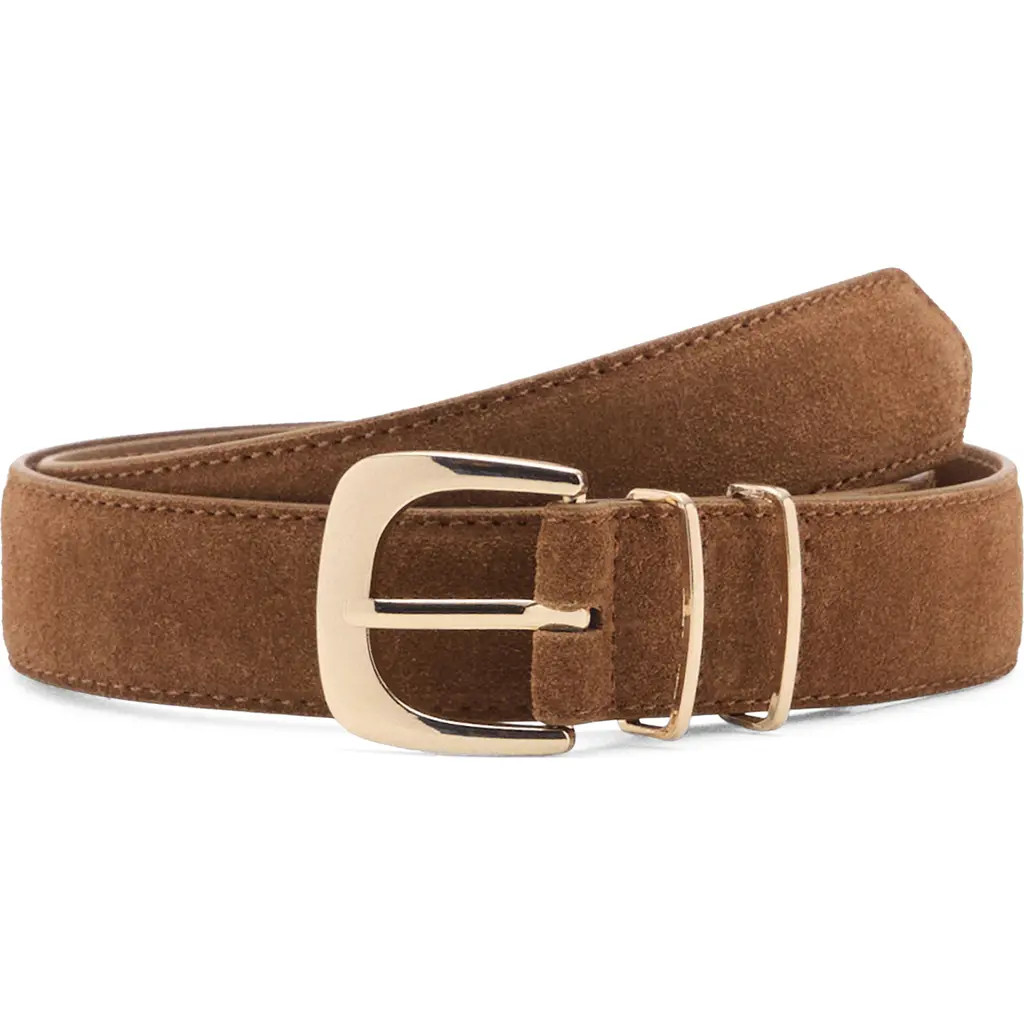 MANGO Suede Belt in Brown at Nordstrom Rack, Size Medium | Nordstrom Rack