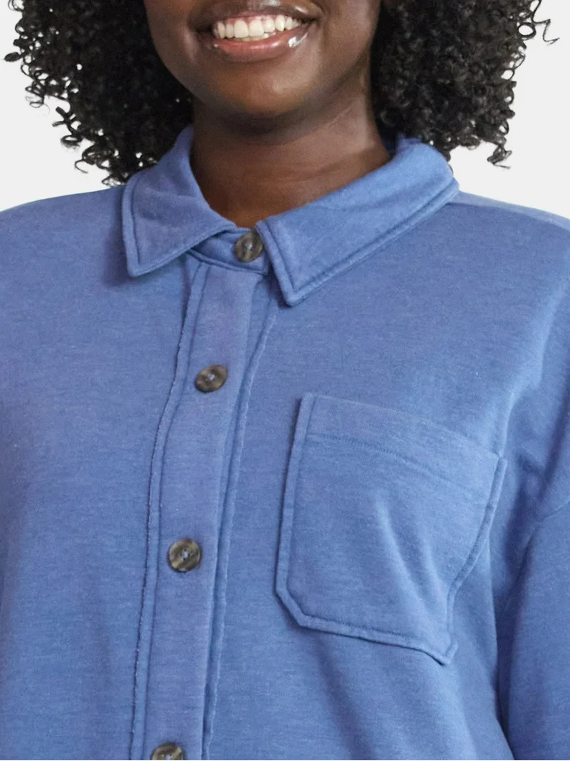 Terra & Sky Women's Plus Knit Shacket, Sizes 0X-5X | Walmart (US)