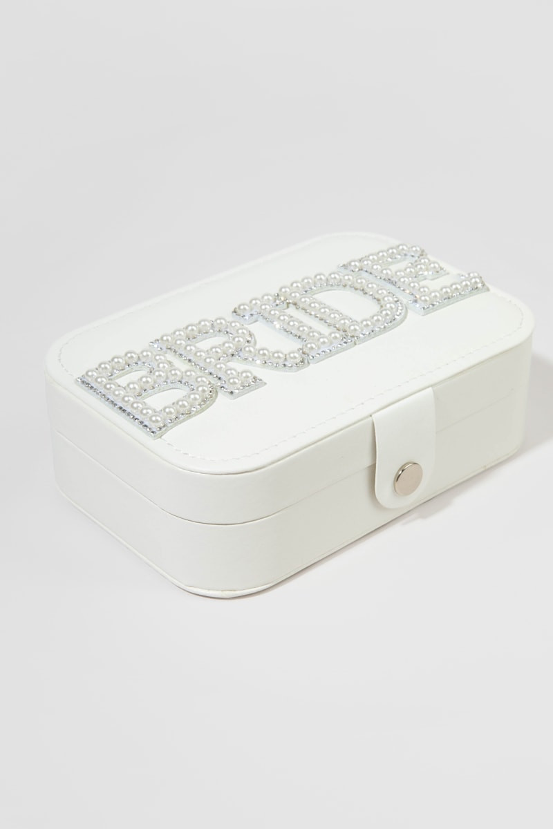 Bride Pearl Embellished Faux Leather Jewelry Box | Francesca's