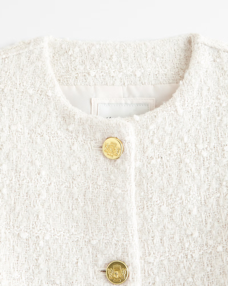 Collarless Tweed Jacket | Abercrombie & Fitch (US)