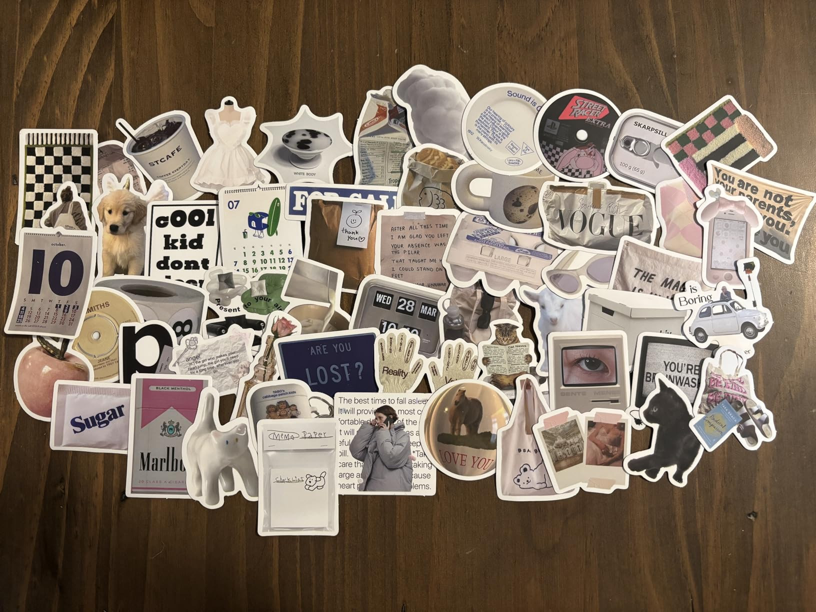 Aesthetic Stickers Pack Waterproof Laptop Stickers Decals 57 Pcs for Water Bottle Skateboard Bumper Cute Stickers (Aesthetic Stickers) | Amazon (US)