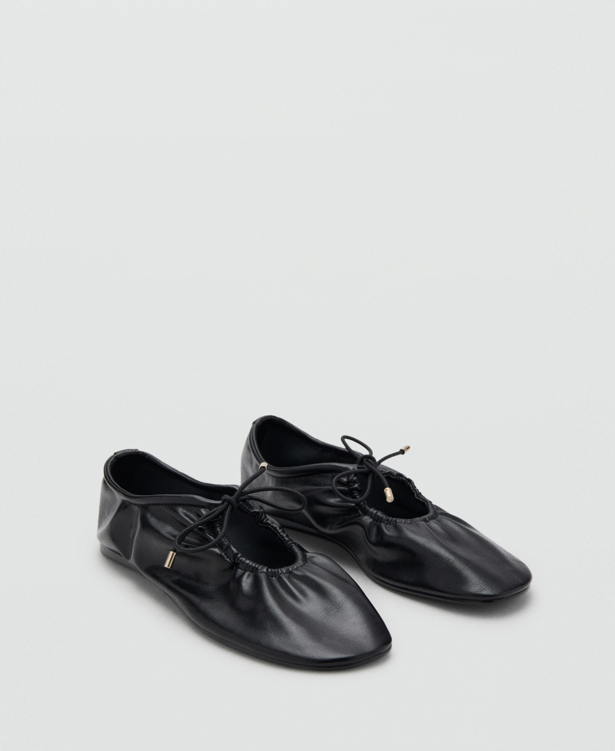 Mango Women's Bow Ruched Shoes - Black | Macy's