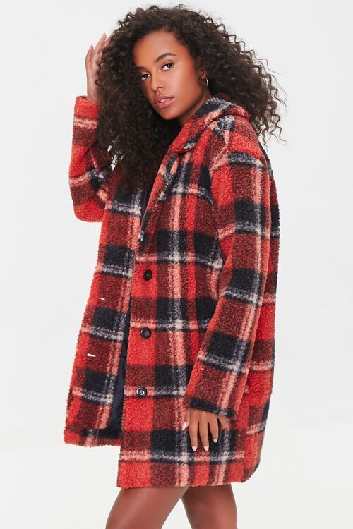 Faux Shearling Plaid Coat | Forever 21 (US)