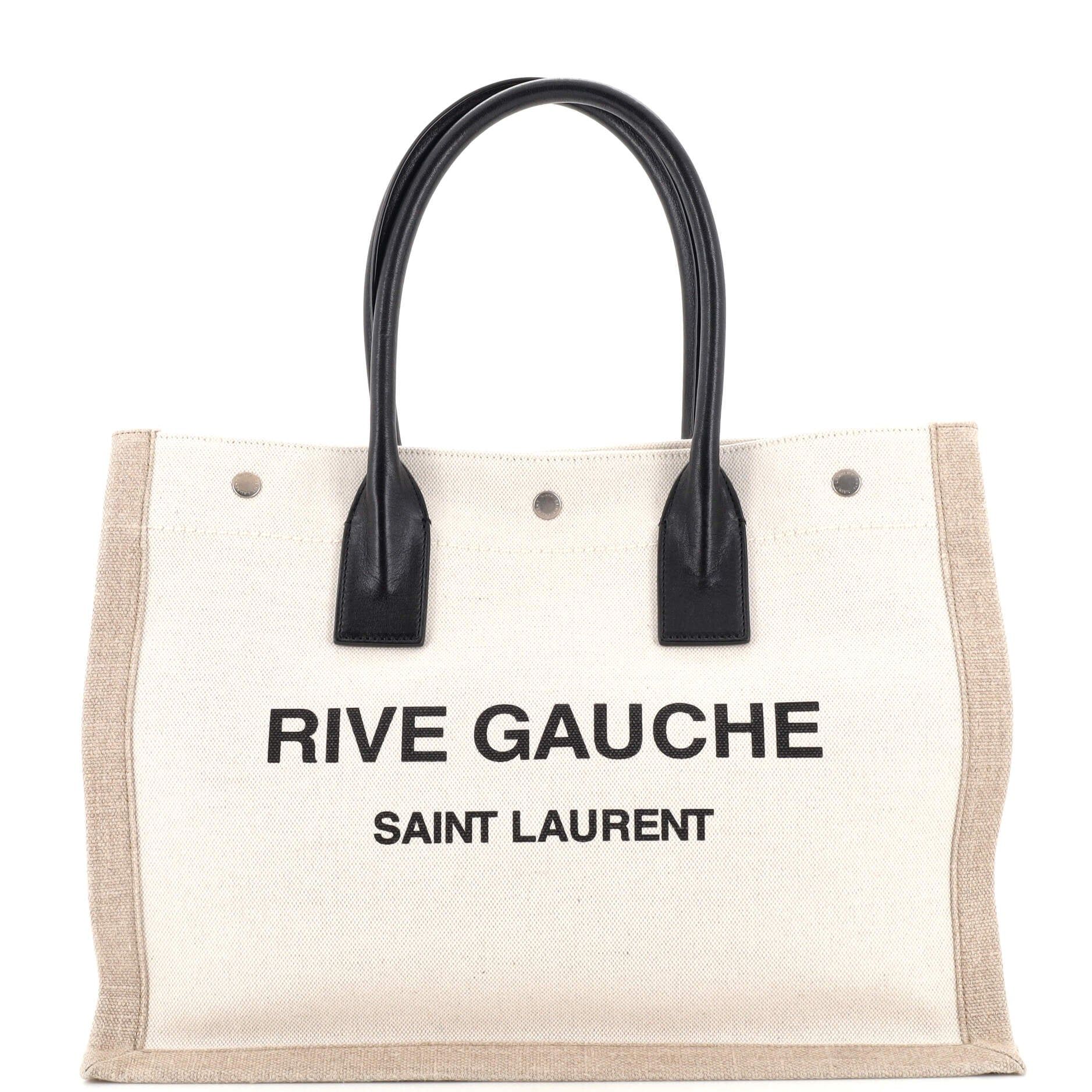 Saint Laurent Rive Gauche Shopper Tote Canvas Small | Rebag