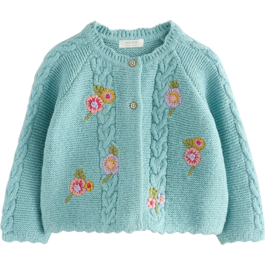 NEXT Kids' Embroidered Cardigan in Blue at Nordstrom, Size 1.5-2Y | Nordstrom