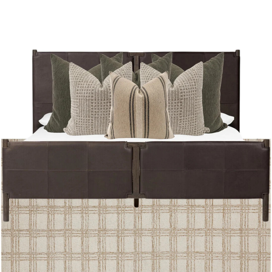 Bed Pillow Combo 'renew', Bedroom Pillows, Pillow Combos, Green Pillows, Minimal Pillows, Brown a... | Etsy (US)