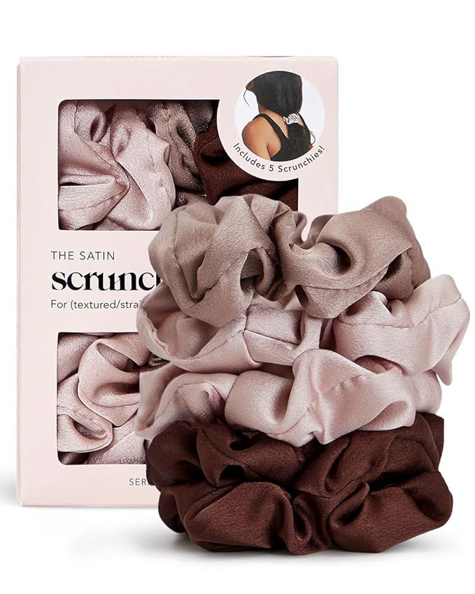 Kitsch Satin Hair Scrunchies - Softer Than Silk Scrunchies for Girls & Stylish Satin Hair Ties fo... | Amazon (US)
