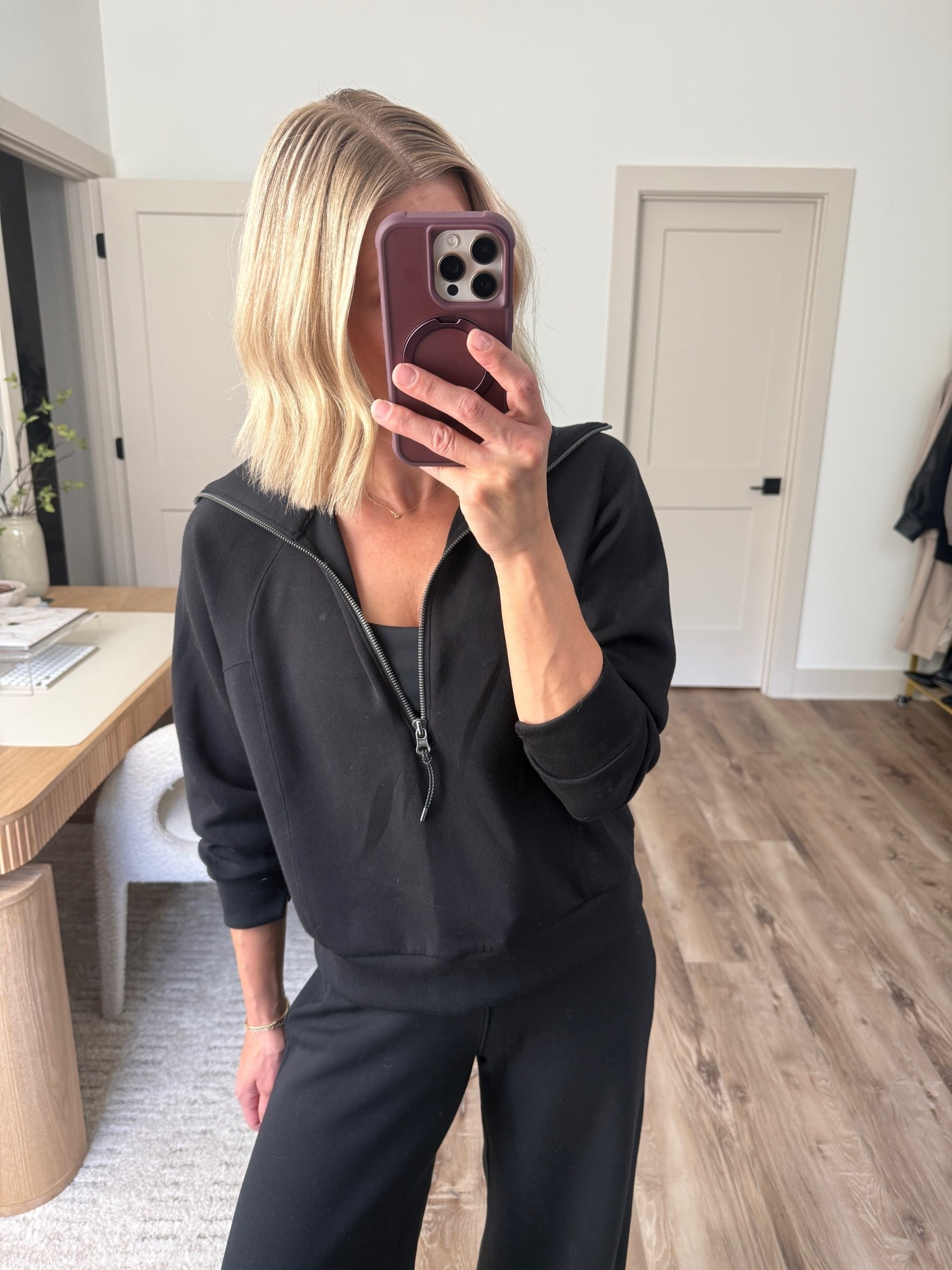 Wearing small/reg pants, small 1/2 zip, small cami 

@Spanx #sponsored