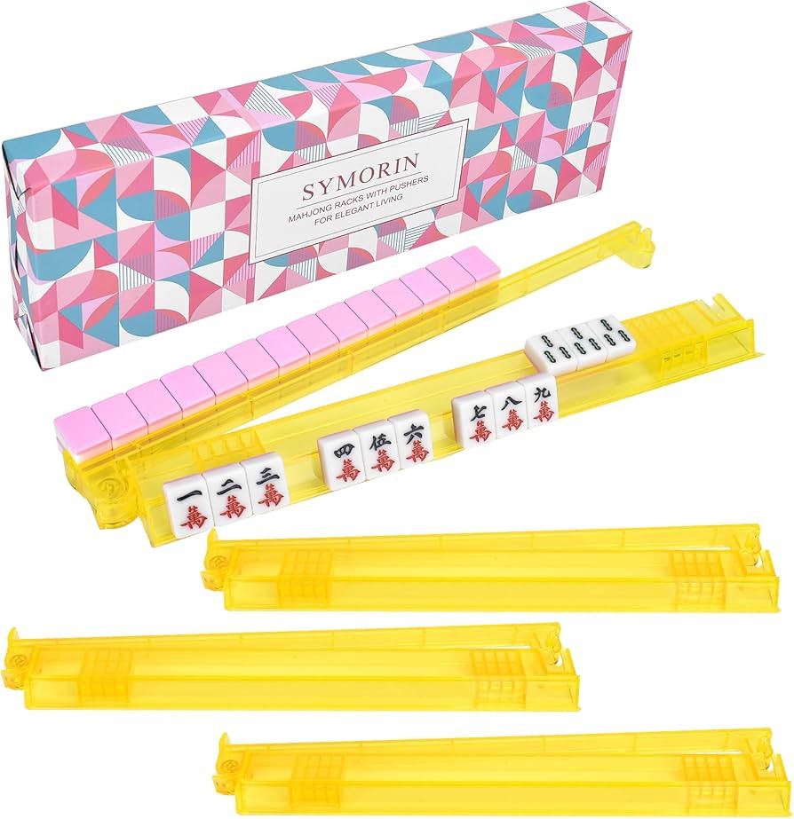 SYMORIN Non-Slip Mahjong Racks with Pushers, 4-Pack Clear Acrylic Racks, American Mahjong Accesso... | Amazon (US)